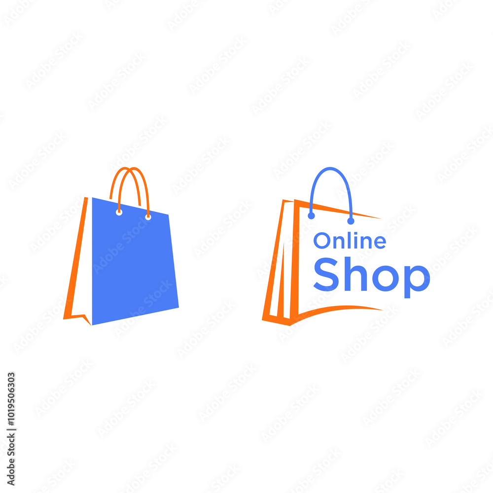 logo design vector abstract template modern symbol simple logo icon shopping bag online shopping logo design vector abstract template modern symbol simple logo icon shopping bag online shopping