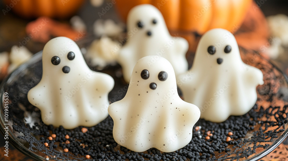 Sweets in the form of ghosts for Halloween Sweets in the form of ghosts for Halloween