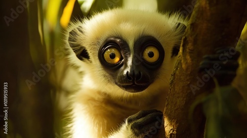 Curious Coquerel's Sifaka in a Tree photo