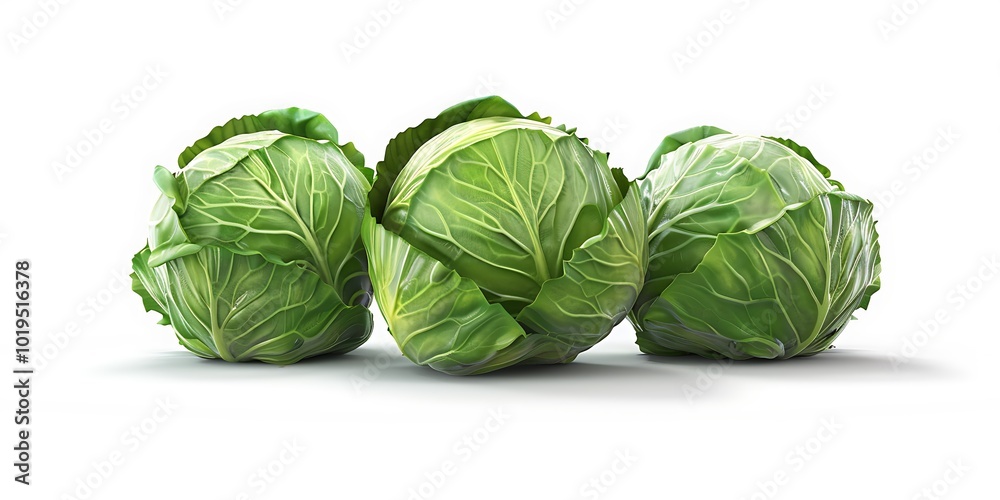 Fototapeta premium Cabbage isolated on white background. Clipping path. Full depth of field.