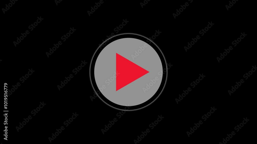 play icon, video play icon for website and mobile design animation. Play button icon animation and black background.  color media play icon.