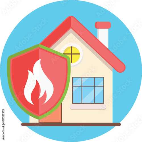 home fire guard flat design