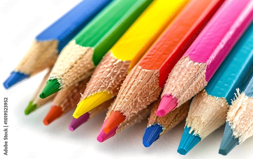 Colorful pencils isolated on white background. Close-up. Colorful pencils isolated on white background. Close-up.