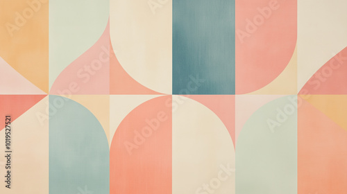 Subtle, low-saturation geometric pattern background in pastel tones, repeated symmetrical shapes creating a minimalist, modern design suitable for web or branding use