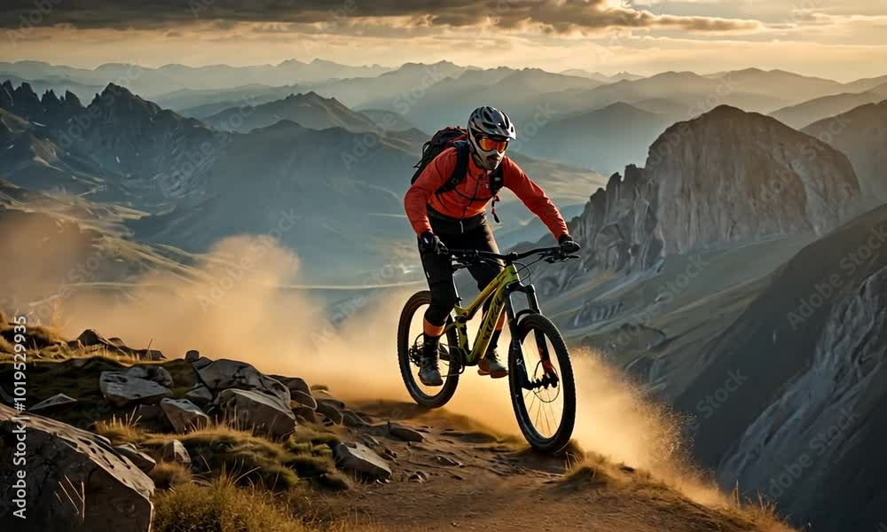 A mountain biker A mountain biker