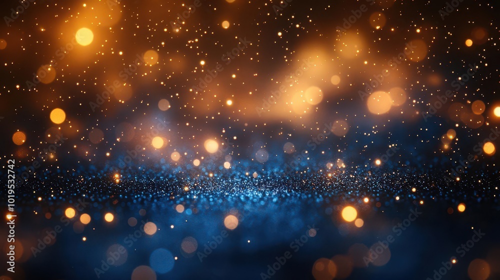 elegant abstract background filled with shimmering glitter lights in rich blue gold and black hues creating a festive bokeh effect perfect for celebrations elegant abstract background filled with shimmering glitter lights in rich blue gold and black hues creating a festive bokeh effect perfect for celebrations