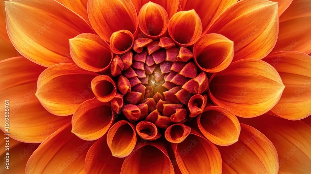 A close-up of a vibrant orange flower showcasing intricate petal patterns.