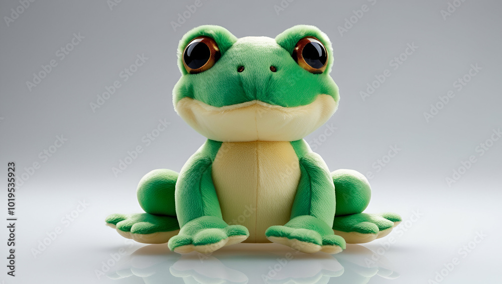 green frog plush toy with soft rounde ai generative green frog plush toy with soft rounde ai generative