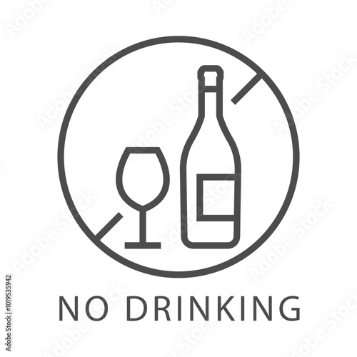 no drink line icon vector design illustrator