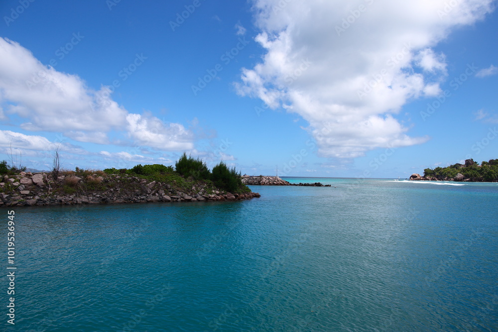 The scenery of Seychelles islands in the Indian Ocean The scenery of Seychelles islands in the Indian Ocean