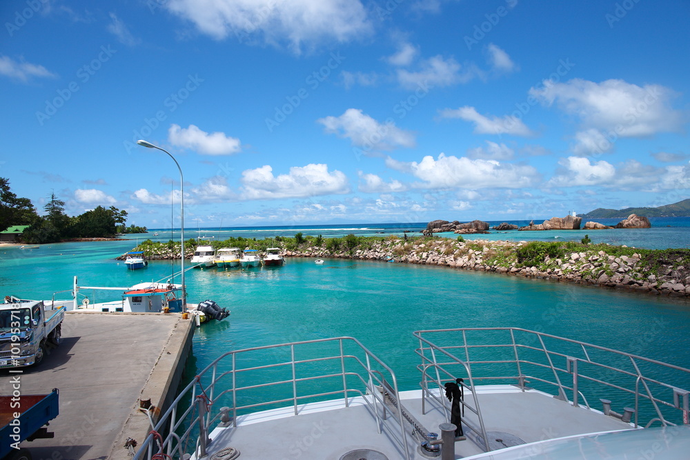 The scenery of Seychelles islands in the Indian Ocean The scenery of Seychelles islands in the Indian Ocean