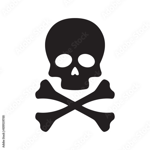 skull bone black icon