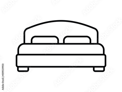 double bed icon outline 