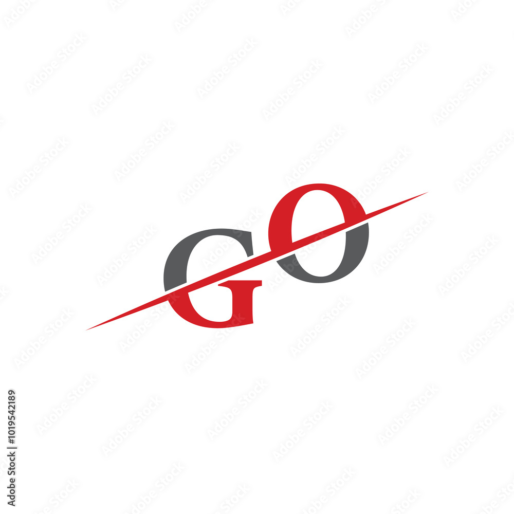 Minimalist GO Logo with Dynamic Diagonal Line Minimalist GO Logo with Dynamic Diagonal Line