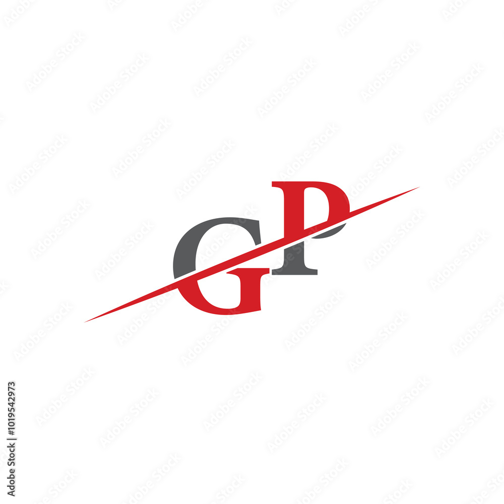 Minimalist GP Logo with Dynamic Diagonal Line Minimalist GP Logo with Dynamic Diagonal Line