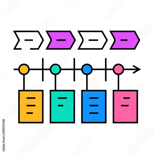 user journey map ux ui design line icon vector. user journey map ux ui design sign. isolated symbol illustration