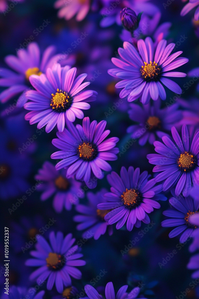 Fototapeta premium purple and white daisies