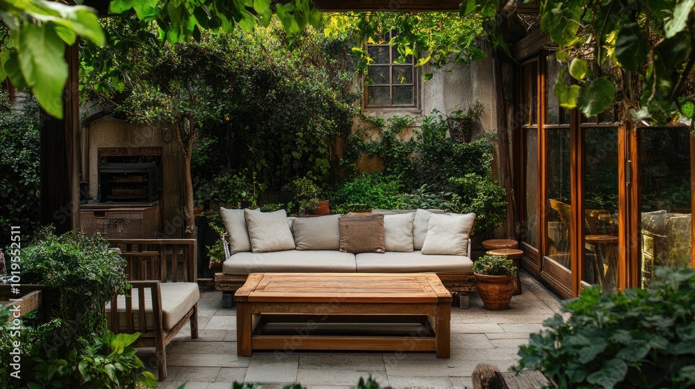 Serene Garden Oasis with Cozy Seating