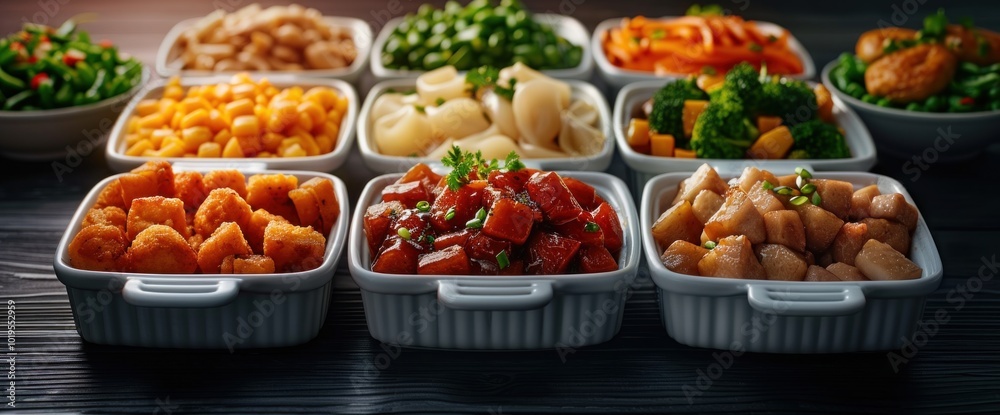 Delicious Array of Freshly Prepared Dishes Savor the Colors and Flavors of Gourmet Cuisine Delicious Array of Freshly Prepared Dishes Savor the Colors and Flavors of Gourmet Cuisine