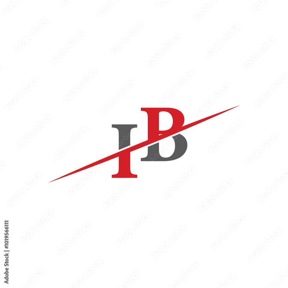 Minimalist IB Logo with Dynamic Diagonal Line Minimalist IB Logo with Dynamic Diagonal Line
