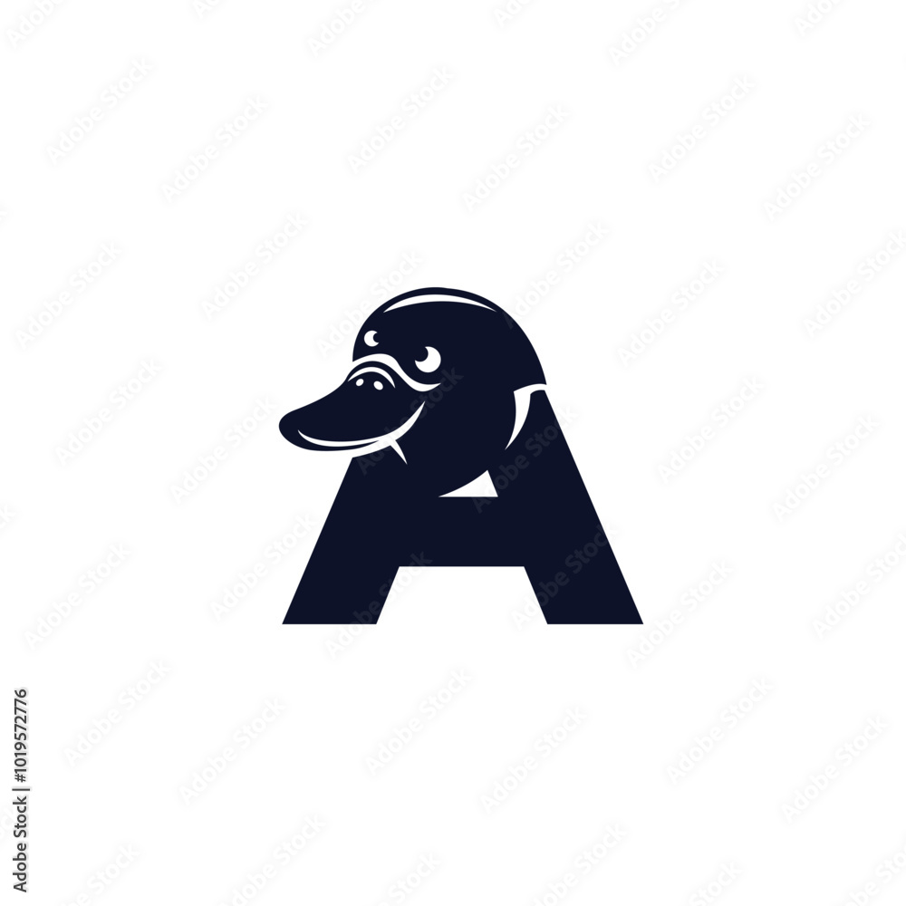 Obraz premium Letter A Platypus logo icon vector