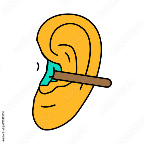 ear hair removal line icon vector. ear hair removal sign. isolated symbol illustration