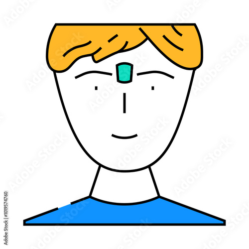 eyebrow hair removal male line icon vector. eyebrow hair removal male sign. isolated symbol illustration