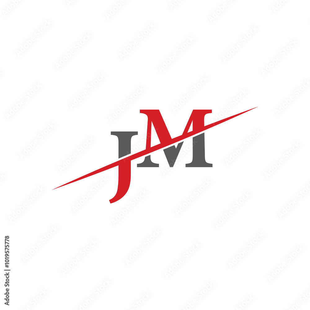 Minimalist JM Logo with Dynamic Diagonal Line Minimalist JM Logo with Dynamic Diagonal Line