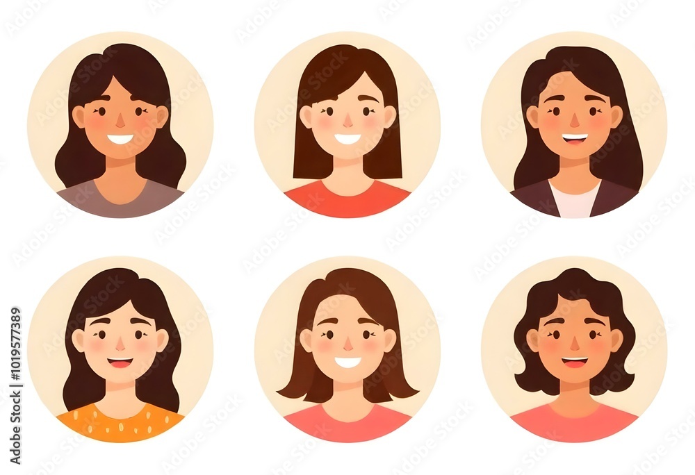 People Face Avatar Vector Set - A collection of various character heads in round frames. People Face Avatar Vector Set - A collection of various character heads in round frames.