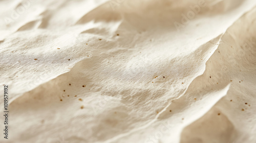 A textured sheet of recycled paper with a speckled appearance, showcasing flecks of colored paper mixed in. v4