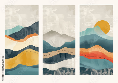 Abstract Mountain Landscape Art Print 
