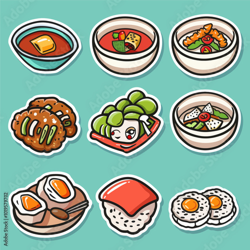 Cartoon Food Stickers 
