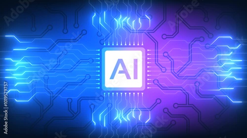 Artificial Intelligence processor unit. 4k footage, not AI generated