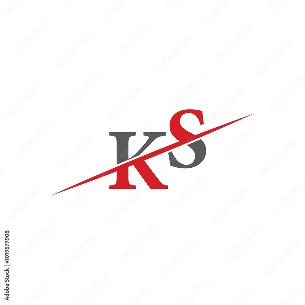 Minimalist KS Logo with Dynamic Diagonal Line Minimalist KS Logo with Dynamic Diagonal Line