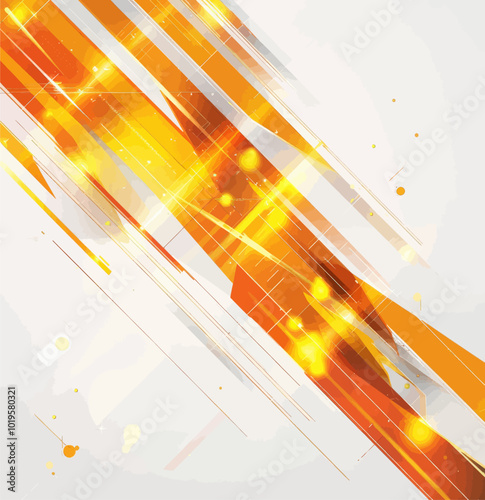 Abstract Orange and White Background with Glowing Lights 
