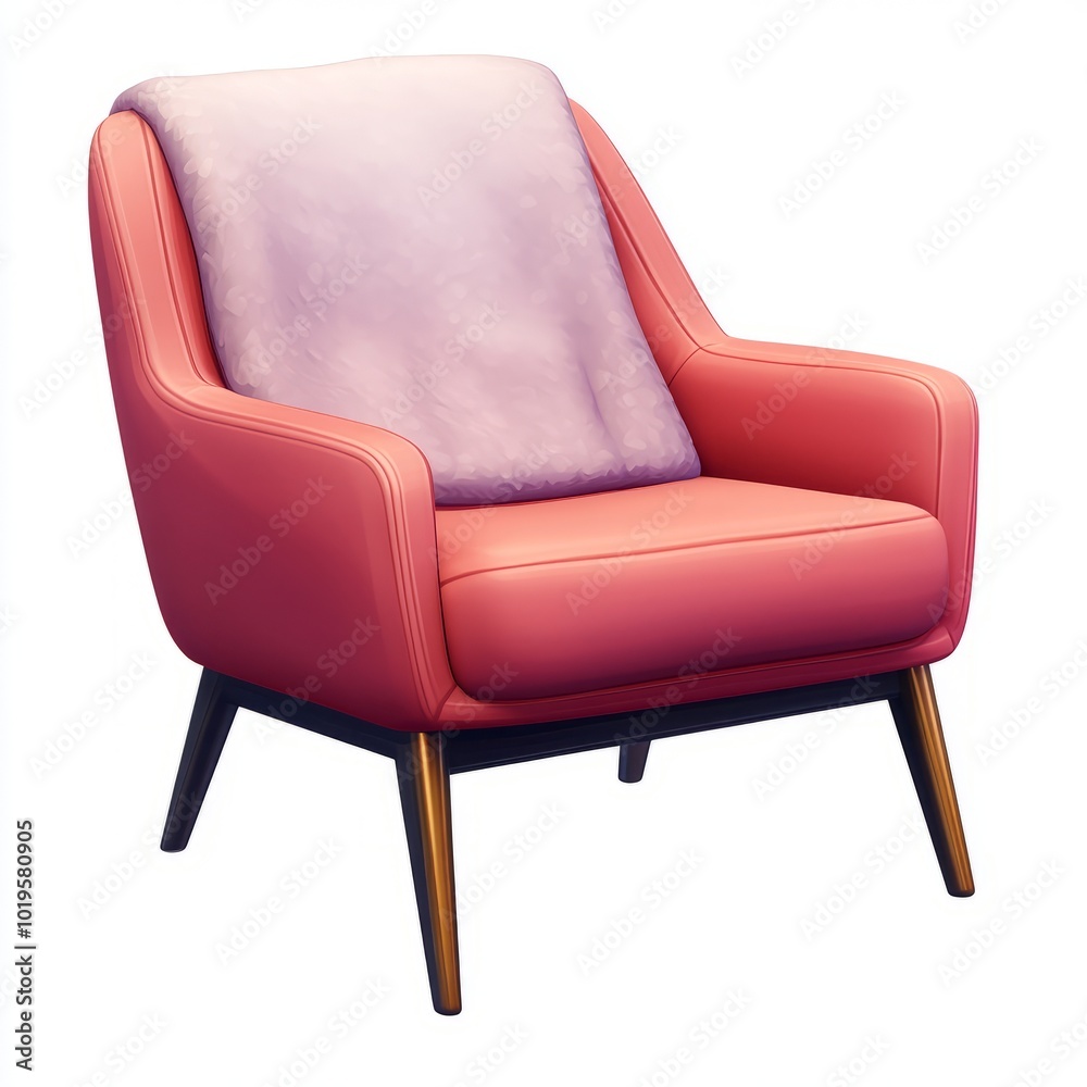 A modern, stylish armchair with a cozy blanket draped over it. A modern, stylish armchair with a cozy blanket draped over it.