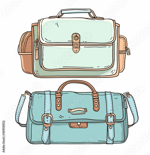 Vintage Style Bags Illustration  

