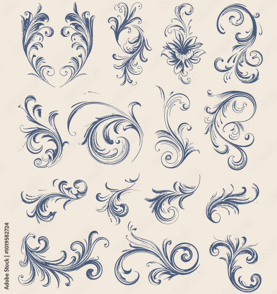 Blue Swirls Decorative Design Elements
Blue Swirls Decorative Design Elements