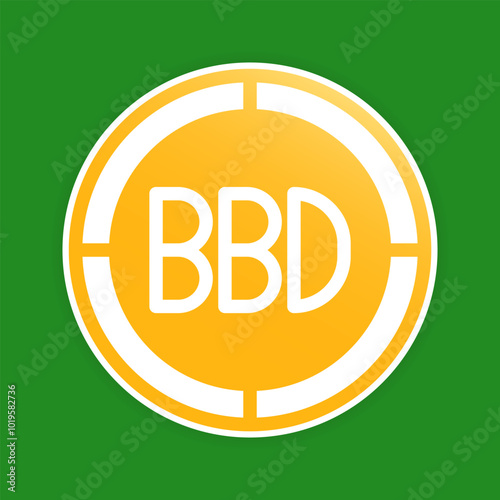 Dollar currency coin icons. Barbados money symbol, with modern gradient fill