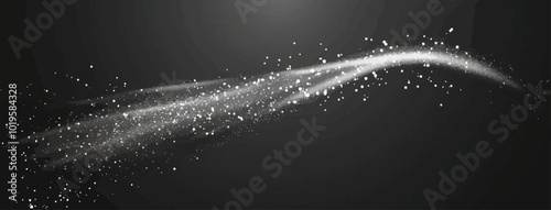 Abstract White Dust on Black Background 
