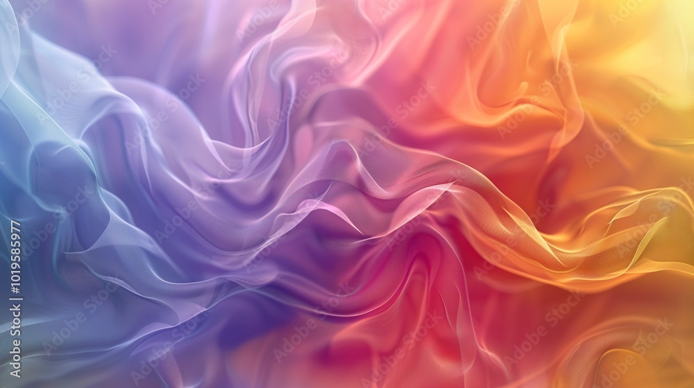 Obraz premium abstract smoke blue an pink delicate flow wave iridescent