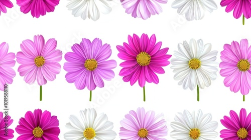 Minimalist Watercolor Cosmos Flowers Design