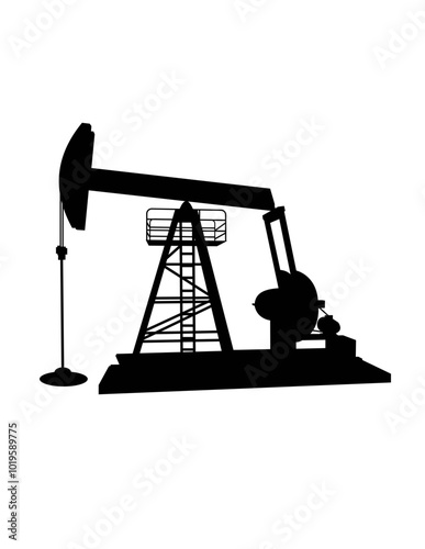 Oil Rig | Oil Industry | Gasoline Resources | Oil Production | Mining Equipment | Petroleum | Oil Drilling Machine | Oil Drilling | Original Illustration | Vector and Clipart | Cutfile and Stencil