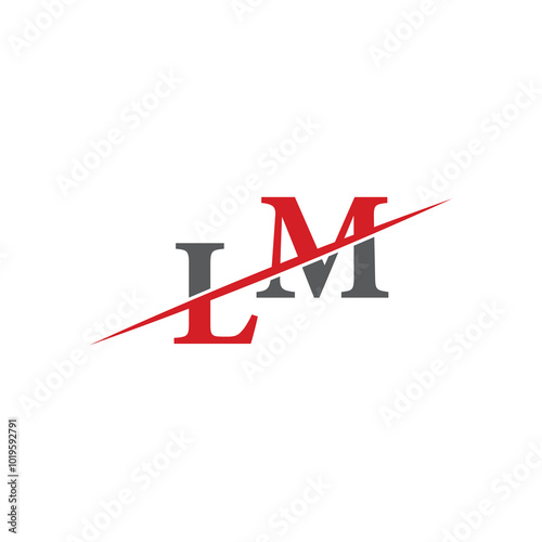 Minimalist LM Logo with Dynamic Diagonal Line