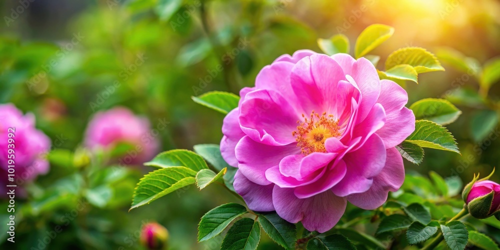 Pink rosa rugosa blooming beautifully in a garden during summer, Pink, rosa rugosa, blooming, garden, summer, nature, floral Pink rosa rugosa blooming beautifully in a garden during summer, Pink, rosa rugosa, blooming, garden, summer, nature, floral