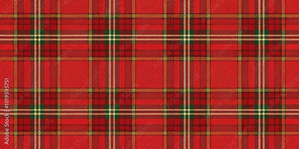 Red tartan checkered pattern in classic Scottish style, perfect for a cozy Christmas vibe , tartan, checkered, pattern