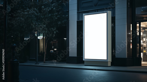 City billboard on street for advertising