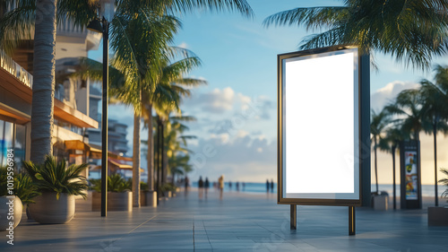 City billboard on street for advertising