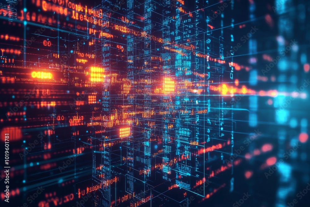 Digital Technology background of data and network created with Generative AI Digital Technology background of data and network created with Generative AI