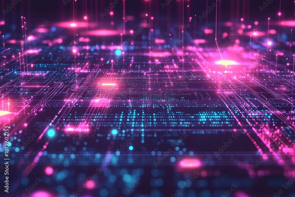 Digital Technology background of data and network created with Generative AI Digital Technology background of data and network created with Generative AI